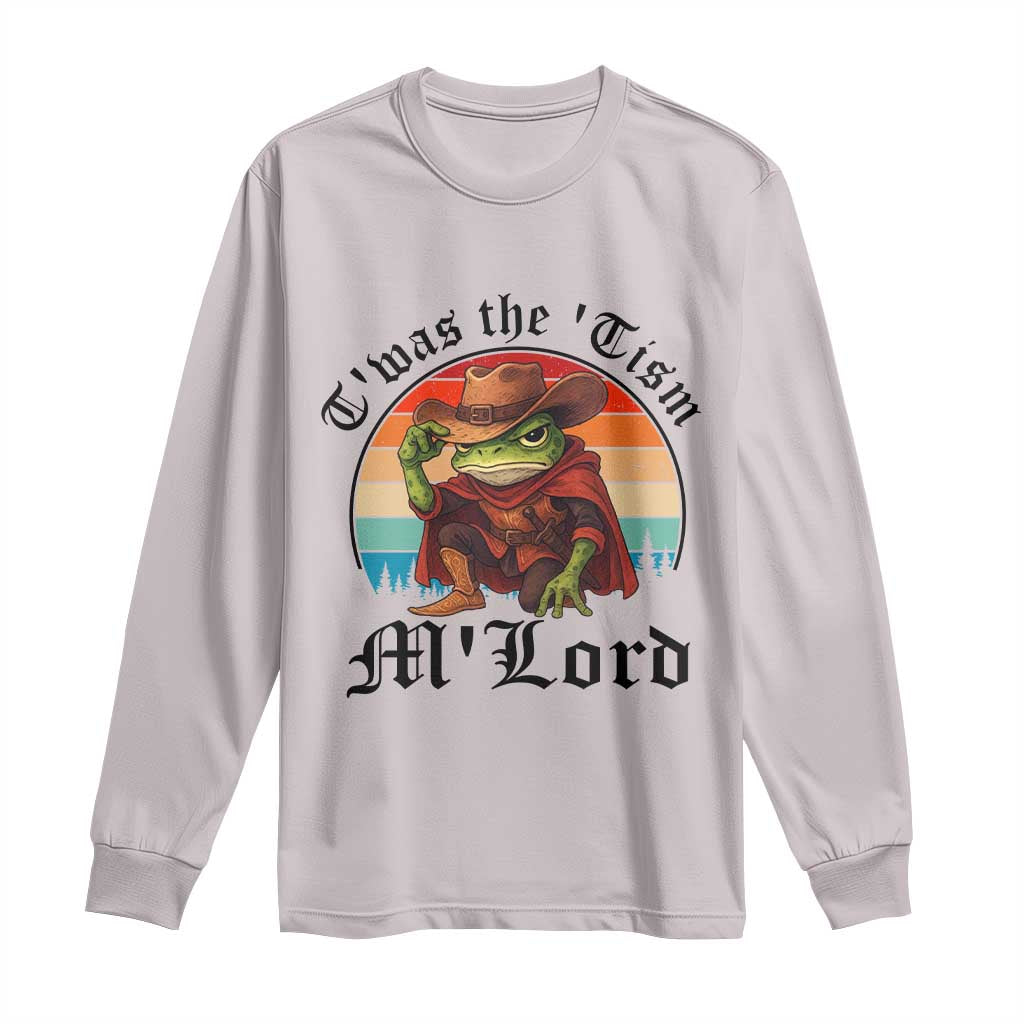 Funny Frog Knight Long Sleeve Shirt T'was The 'Tism M'Lord Medieval Knight - Wonder Print Shop