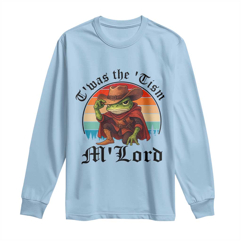 Funny Frog Knight Long Sleeve Shirt T'was The 'Tism M'Lord Medieval Knight - Wonder Print Shop