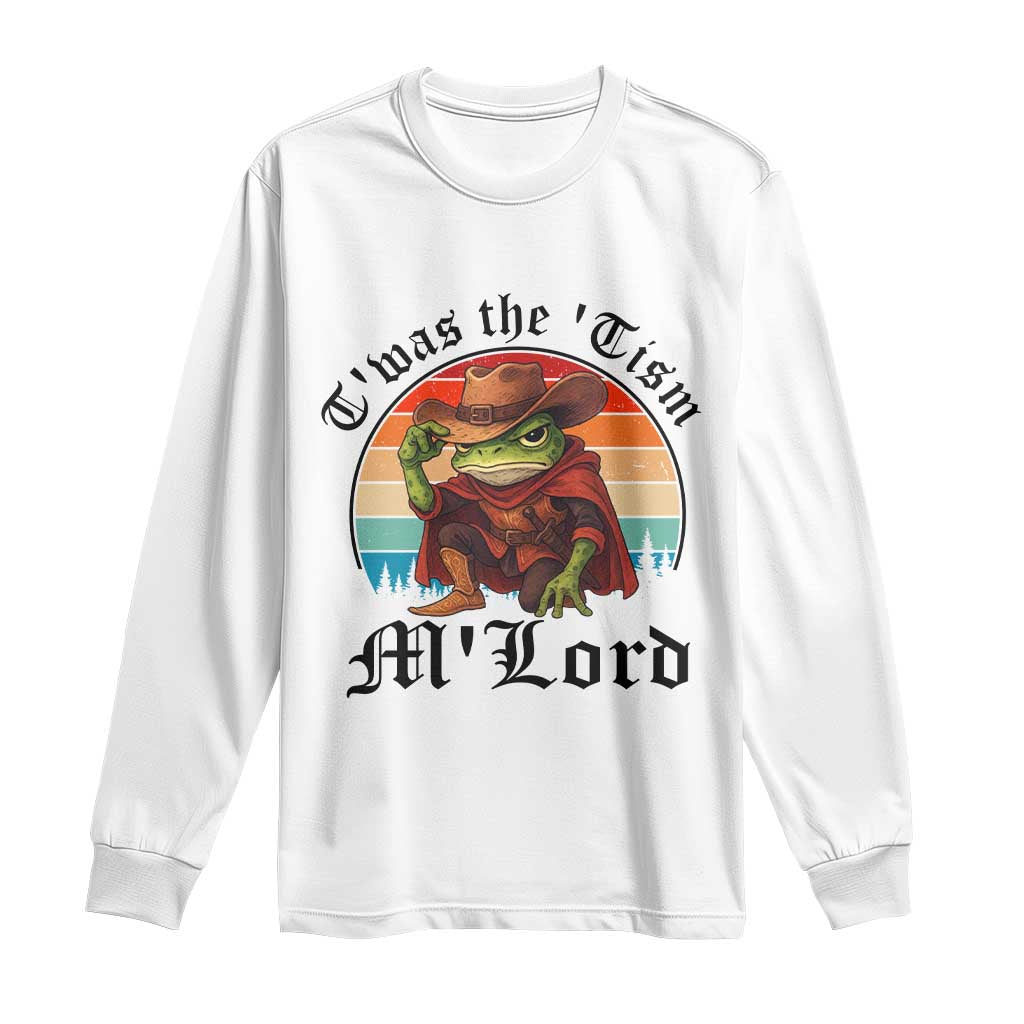 Funny Frog Knight Long Sleeve Shirt T'was The 'Tism M'Lord Medieval Knight - Wonder Print Shop