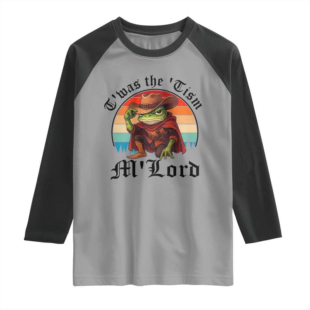 Funny Frog Knight Raglan Shirt T'was The 'Tism M'Lord Medieval Knight - Wonder Print Shop