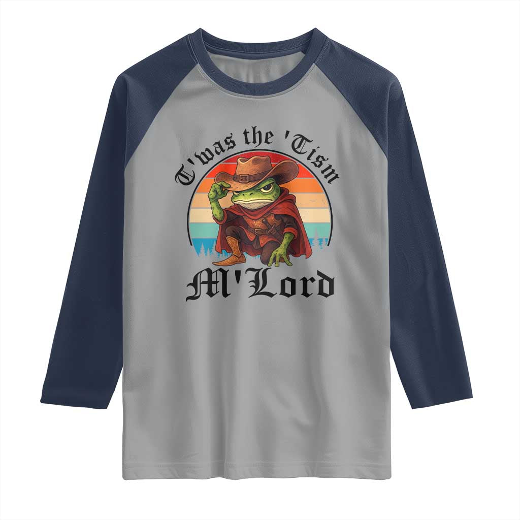Funny Frog Knight Raglan Shirt T'was The 'Tism M'Lord Medieval Knight - Wonder Print Shop