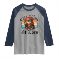 Funny Frog Knight Raglan Shirt T'was The 'Tism M'Lord Medieval Knight - Wonder Print Shop