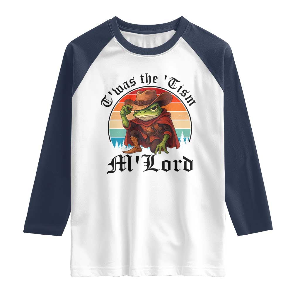 Funny Frog Knight Raglan Shirt T'was The 'Tism M'Lord Medieval Knight - Wonder Print Shop