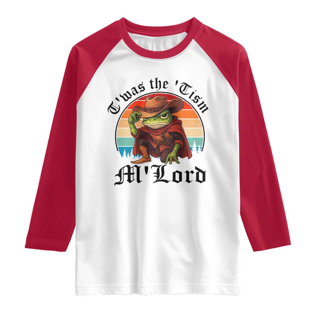 Funny Frog Knight Raglan Shirt T'was The 'Tism M'Lord Medieval Knight - Wonder Print Shop