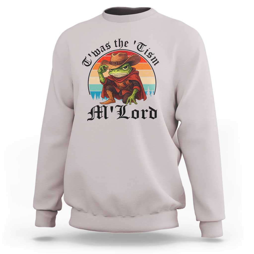 Funny Frog Knight Sweatshirt T'was The 'Tism M'Lord Medieval Knight - Wonder Print Shop