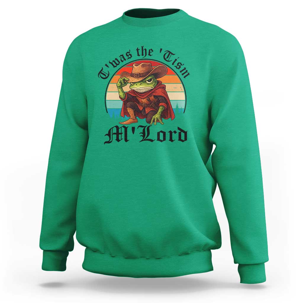 Funny Frog Knight Sweatshirt T'was The 'Tism M'Lord Medieval Knight - Wonder Print Shop
