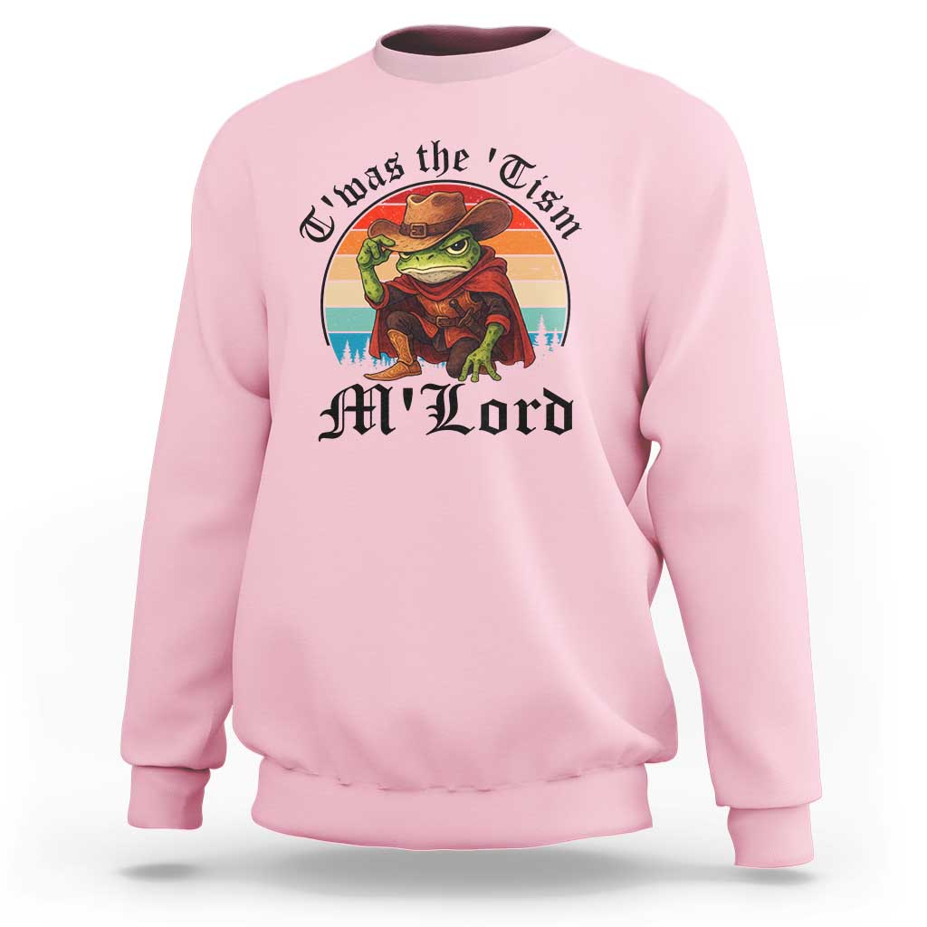 Funny Frog Knight Sweatshirt T'was The 'Tism M'Lord Medieval Knight - Wonder Print Shop