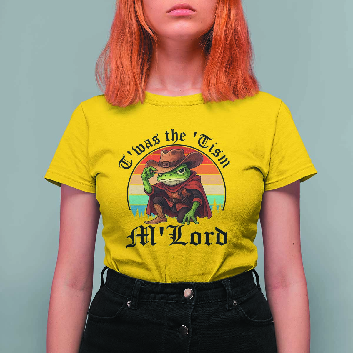 Funny Frog Knight T Shirt For Women T'was The 'Tism M'Lord Medieval Knight - Wonder Print Shop
