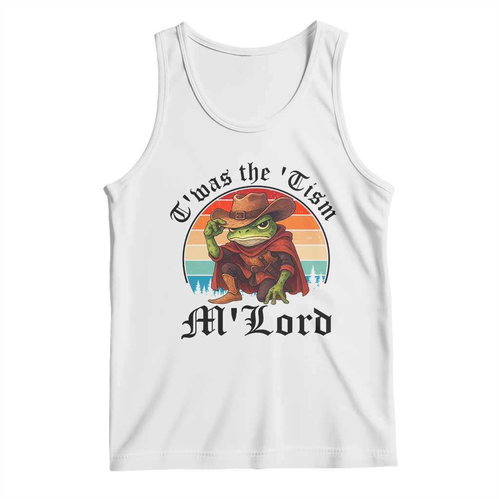Funny Frog Knight Tank Top T'was The 'Tism M'Lord Medieval Knight - Wonder Print Shop