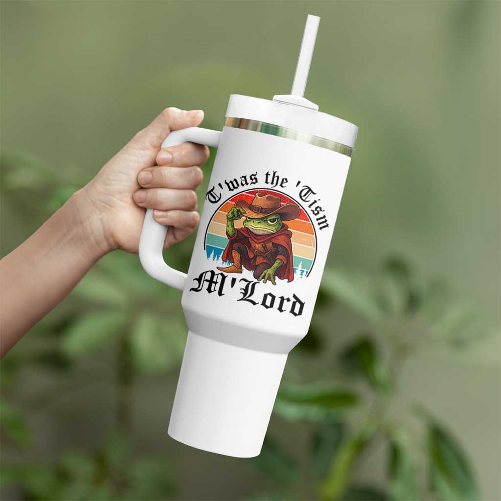 Funny Frog Knight Tumbler With Handle T'was The 'Tism M'Lord Medieval Knight