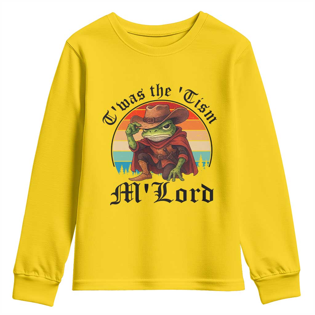 Funny Frog Knight Youth Sweatshirt T'was The 'Tism M'Lord Medieval Knight - Wonder Print Shop