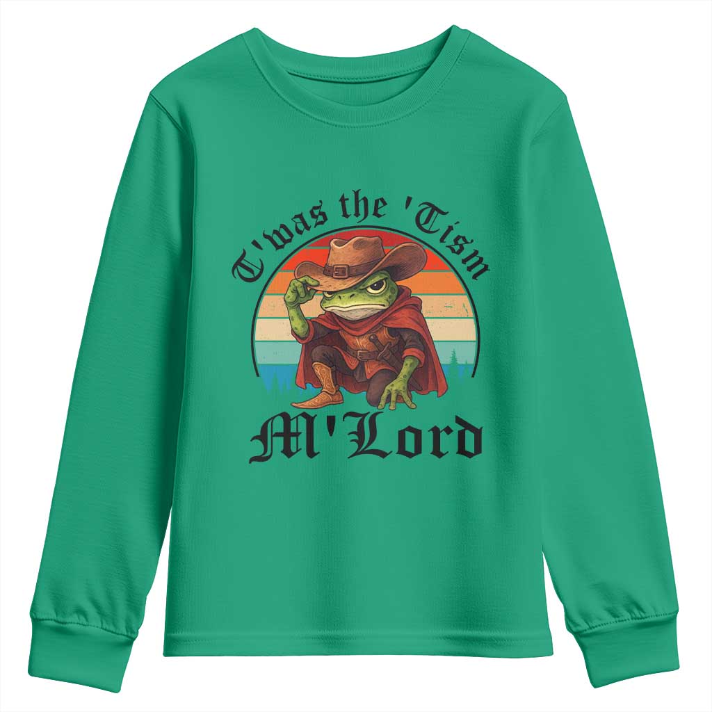 Funny Frog Knight Youth Sweatshirt T'was The 'Tism M'Lord Medieval Knight - Wonder Print Shop