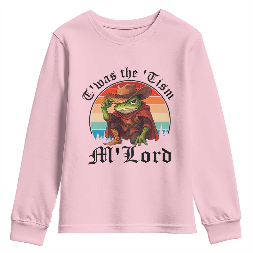 Funny Frog Knight Youth Sweatshirt T'was The 'Tism M'Lord Medieval Knight - Wonder Print Shop