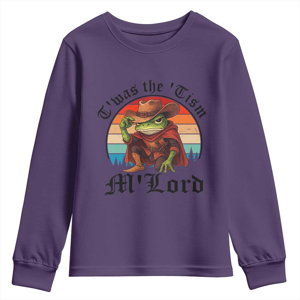 Funny Frog Knight Youth Sweatshirt T'was The 'Tism M'Lord Medieval Knight - Wonder Print Shop