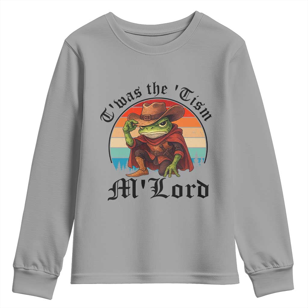 Funny Frog Knight Youth Sweatshirt T'was The 'Tism M'Lord Medieval Knight - Wonder Print Shop