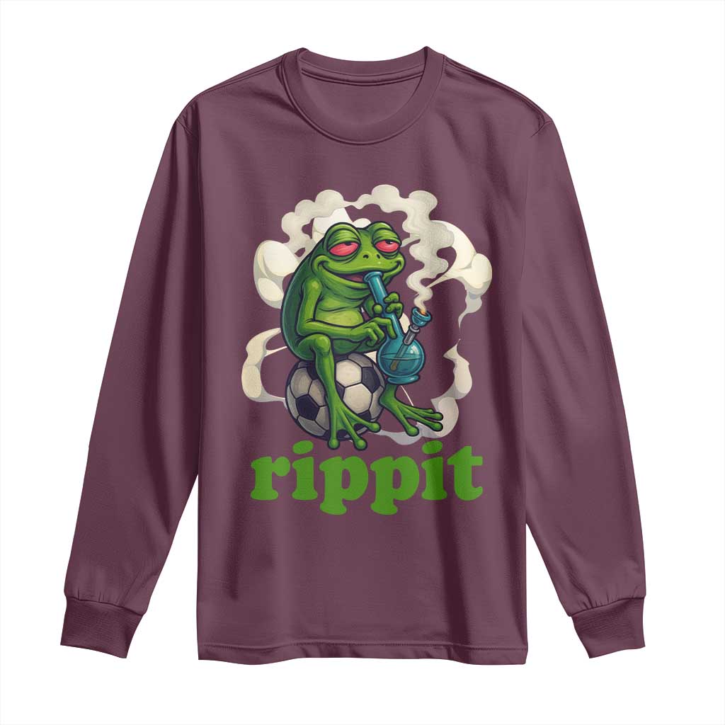 Rippit Stoner Frog Long Sleeve Shirt Smoking Weed Pot Marijuana Cannabis 420 - Wonder Print Shop