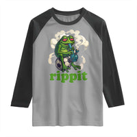 Rippit Stoner Frog Raglan Shirt Smoking Weed Pot Marijuana Cannabis 420 - Wonder Print Shop