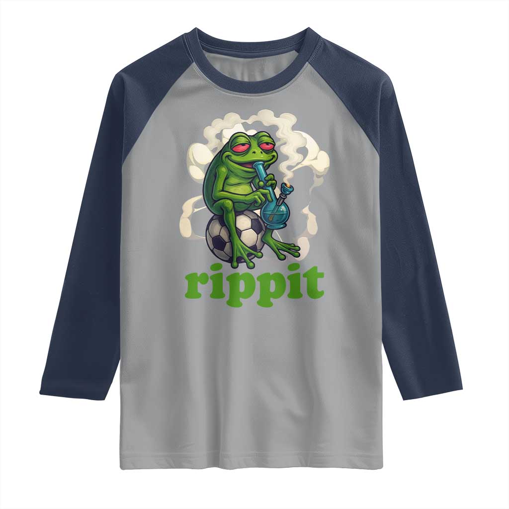 Rippit Stoner Frog Raglan Shirt Smoking Weed Pot Marijuana Cannabis 420 - Wonder Print Shop