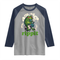 Rippit Stoner Frog Raglan Shirt Smoking Weed Pot Marijuana Cannabis 420 - Wonder Print Shop