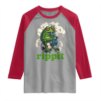 Rippit Stoner Frog Raglan Shirt Smoking Weed Pot Marijuana Cannabis 420 - Wonder Print Shop