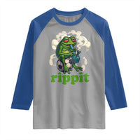Rippit Stoner Frog Raglan Shirt Smoking Weed Pot Marijuana Cannabis 420 - Wonder Print Shop
