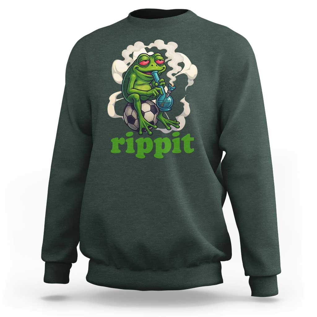 Rippit Stoner Frog Sweatshirt Smoking Weed Pot Marijuana Cannabis 420 - Wonder Print Shop