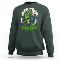 Rippit Stoner Frog Sweatshirt Smoking Weed Pot Marijuana Cannabis 420 - Wonder Print Shop