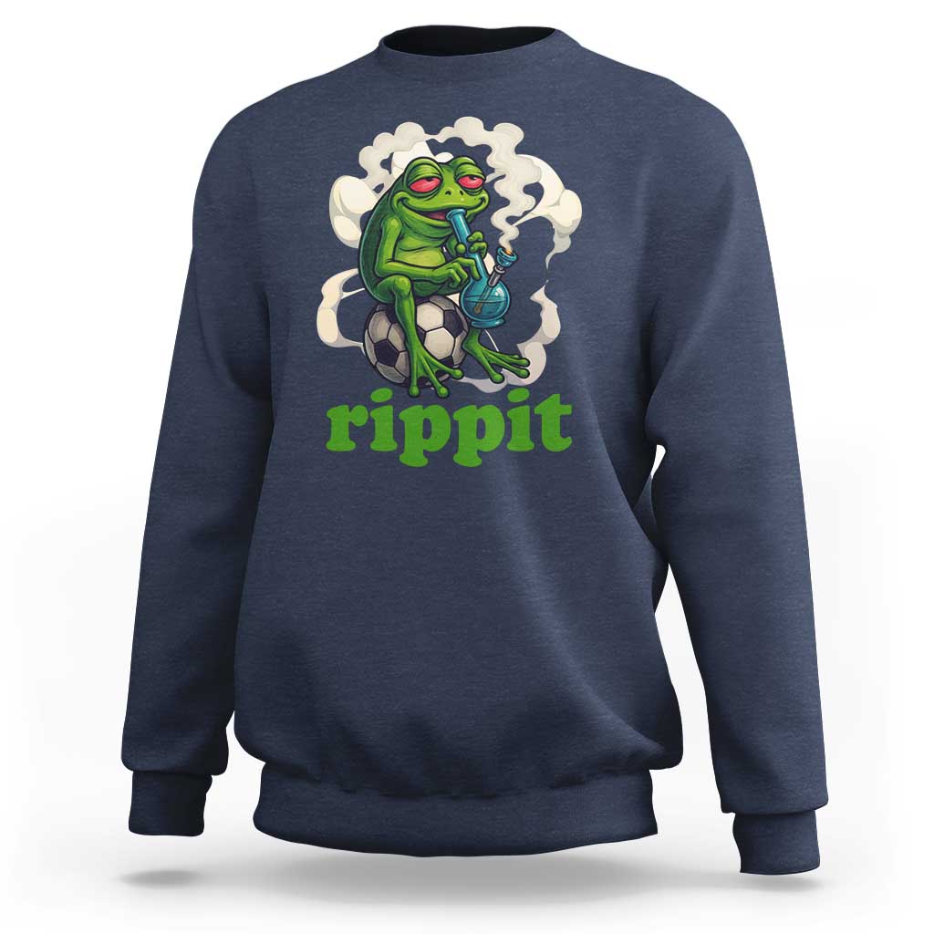 Rippit Stoner Frog Sweatshirt Smoking Weed Pot Marijuana Cannabis 420 - Wonder Print Shop