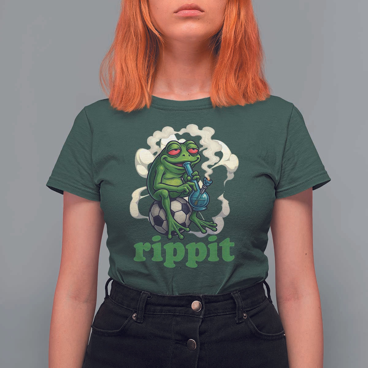 Rippit Stoner Frog T Shirt For Women Smoking Weed Pot Marijuana Cannabis 420 - Wonder Print Shop