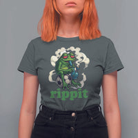 Rippit Stoner Frog T Shirt For Women Smoking Weed Pot Marijuana Cannabis 420 - Wonder Print Shop