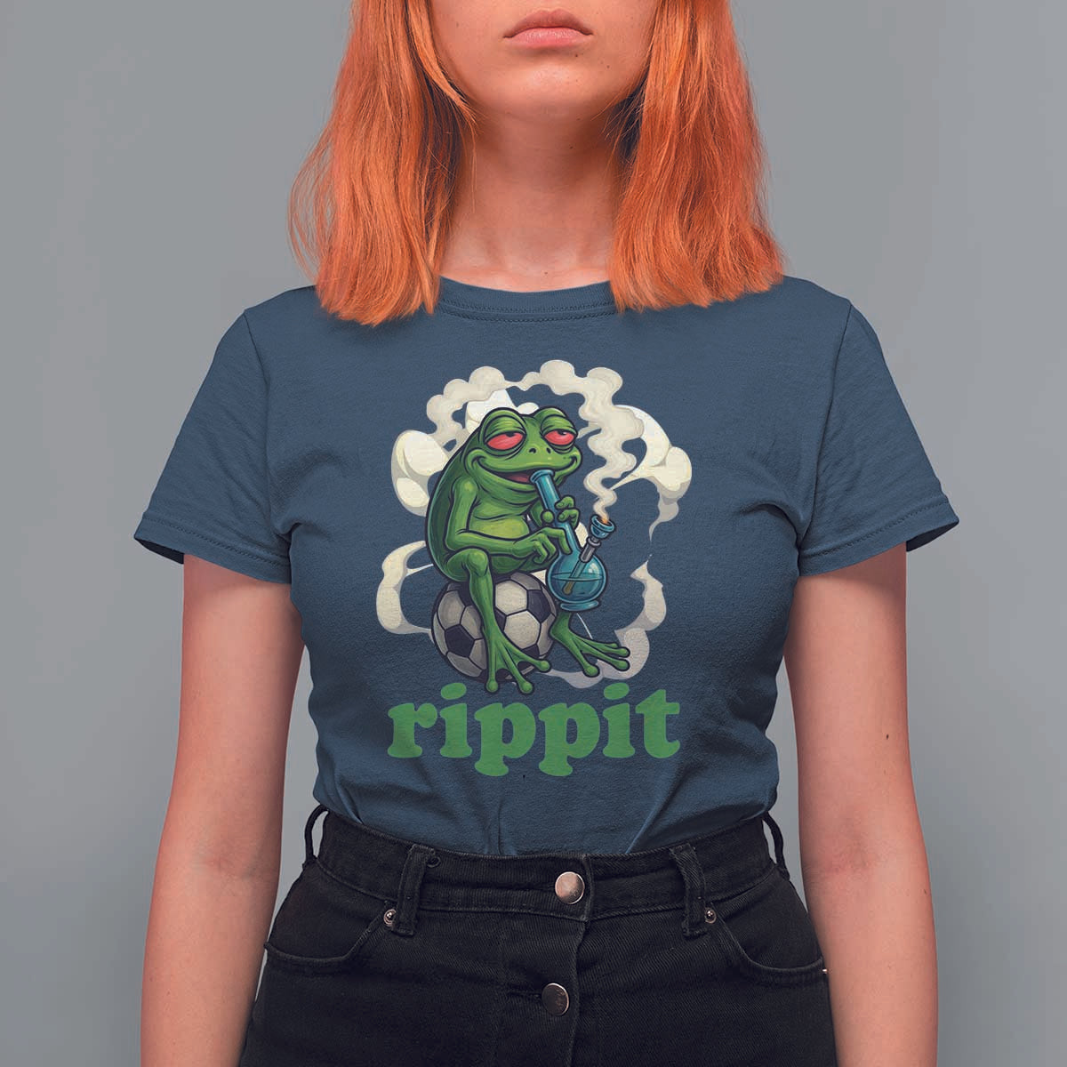 Rippit Stoner Frog T Shirt For Women Smoking Weed Pot Marijuana Cannabis 420 - Wonder Print Shop
