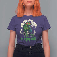 Rippit Stoner Frog T Shirt For Women Smoking Weed Pot Marijuana Cannabis 420 - Wonder Print Shop