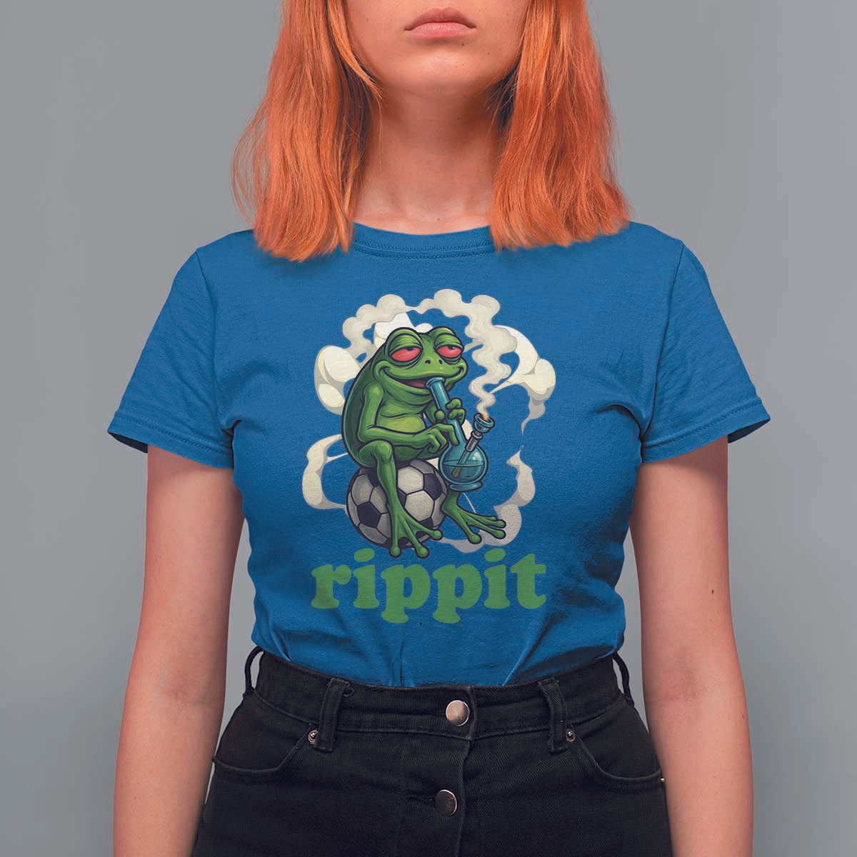 Rippit Stoner Frog T Shirt For Women Smoking Weed Pot Marijuana Cannabis 420 - Wonder Print Shop