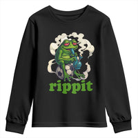 Rippit Stoner Frog Youth Sweatshirt Smoking Weed Pot Marijuana Cannabis 420 - Wonder Print Shop