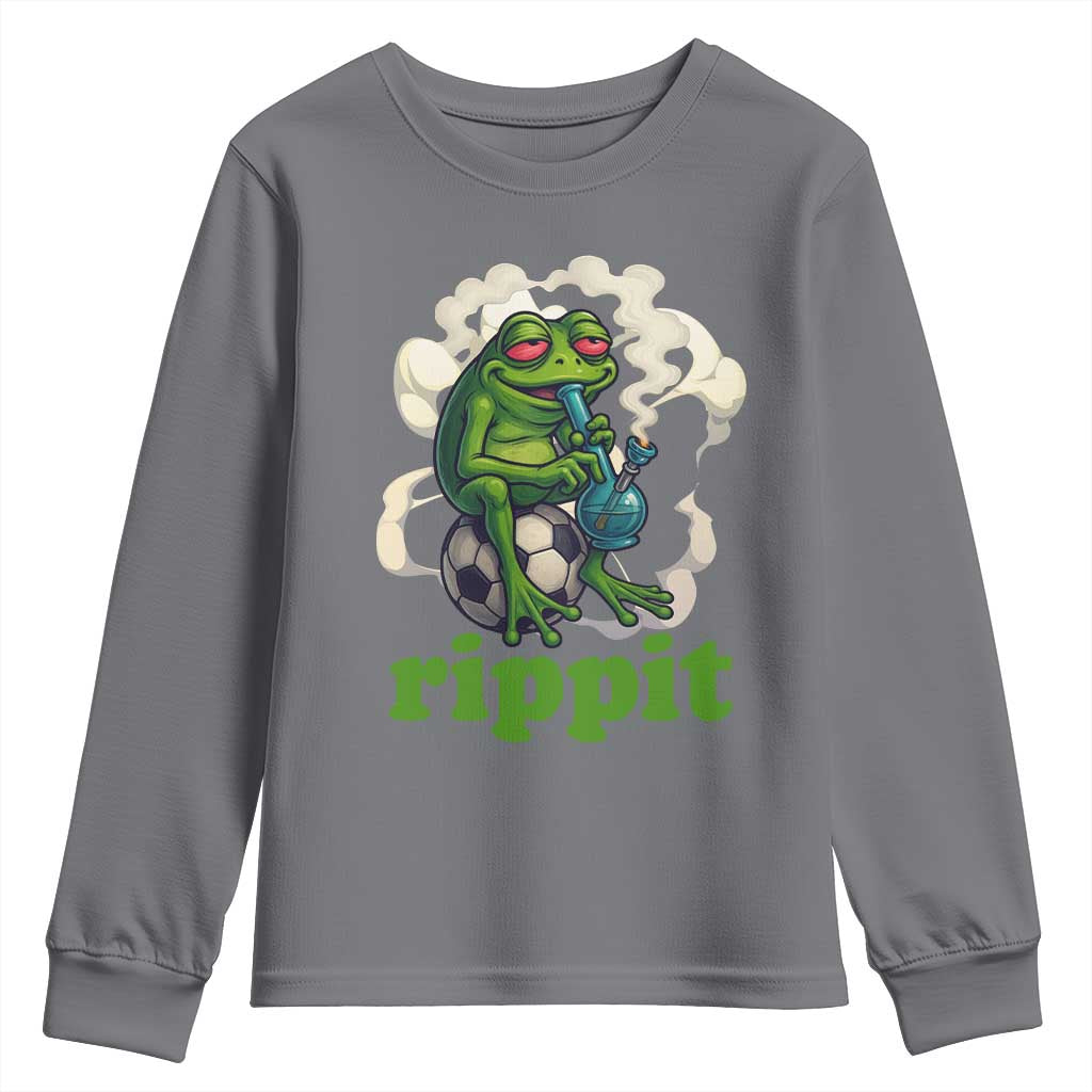 Rippit Stoner Frog Youth Sweatshirt Smoking Weed Pot Marijuana Cannabis 420 - Wonder Print Shop