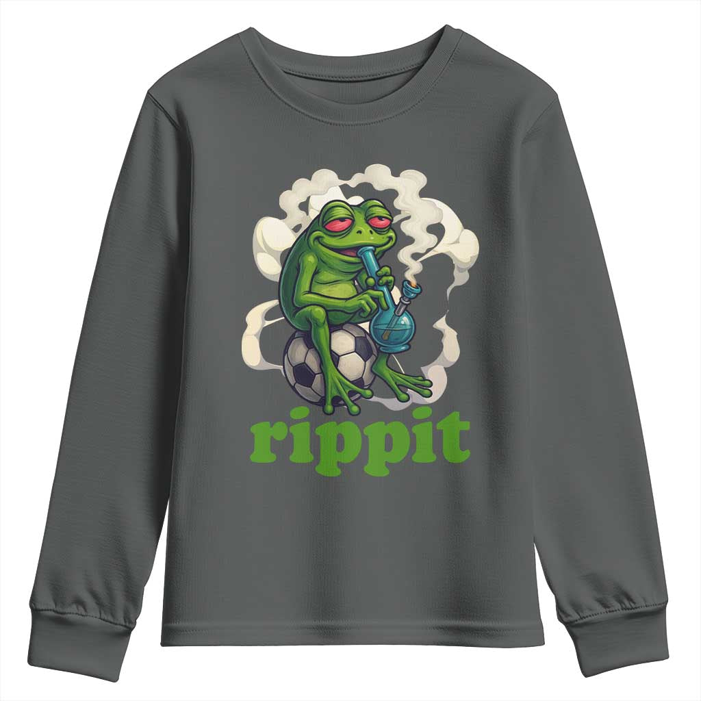 Rippit Stoner Frog Youth Sweatshirt Smoking Weed Pot Marijuana Cannabis 420 - Wonder Print Shop