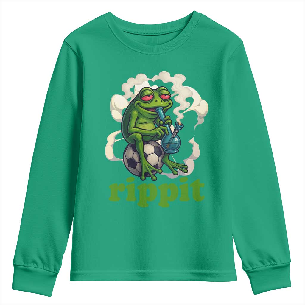 Rippit Stoner Frog Youth Sweatshirt Smoking Weed Pot Marijuana Cannabis 420 - Wonder Print Shop