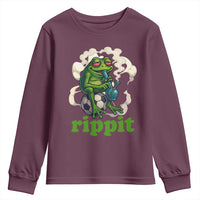 Rippit Stoner Frog Youth Sweatshirt Smoking Weed Pot Marijuana Cannabis 420 - Wonder Print Shop
