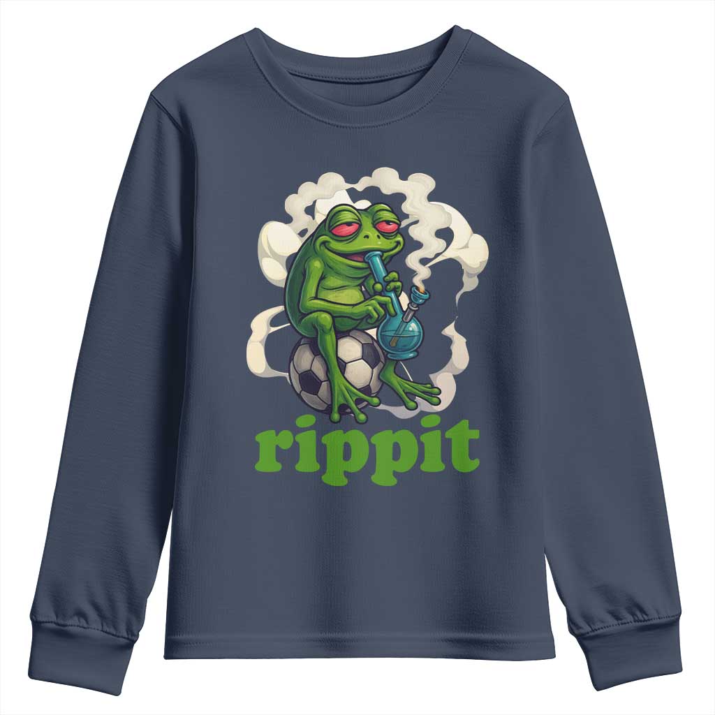 Rippit Stoner Frog Youth Sweatshirt Smoking Weed Pot Marijuana Cannabis 420 - Wonder Print Shop