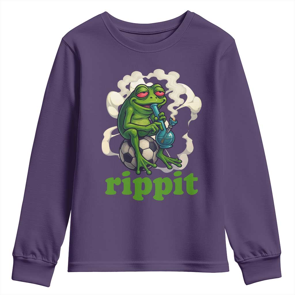 Rippit Stoner Frog Youth Sweatshirt Smoking Weed Pot Marijuana Cannabis 420 - Wonder Print Shop