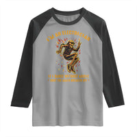 Funny Skeleton Electrician Raglan Shirt I Am An Electrician If I Dance Without Music - Wonder Print Shop