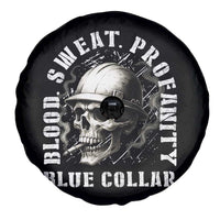 Skull Smoking Spare Tire Cover Blood Sweat Profanity Blue Collar - Wonder Print Shop
