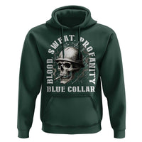 Skull Smoking Hoodie Blood Sweat Profanity Blue Collar - Wonder Print Shop