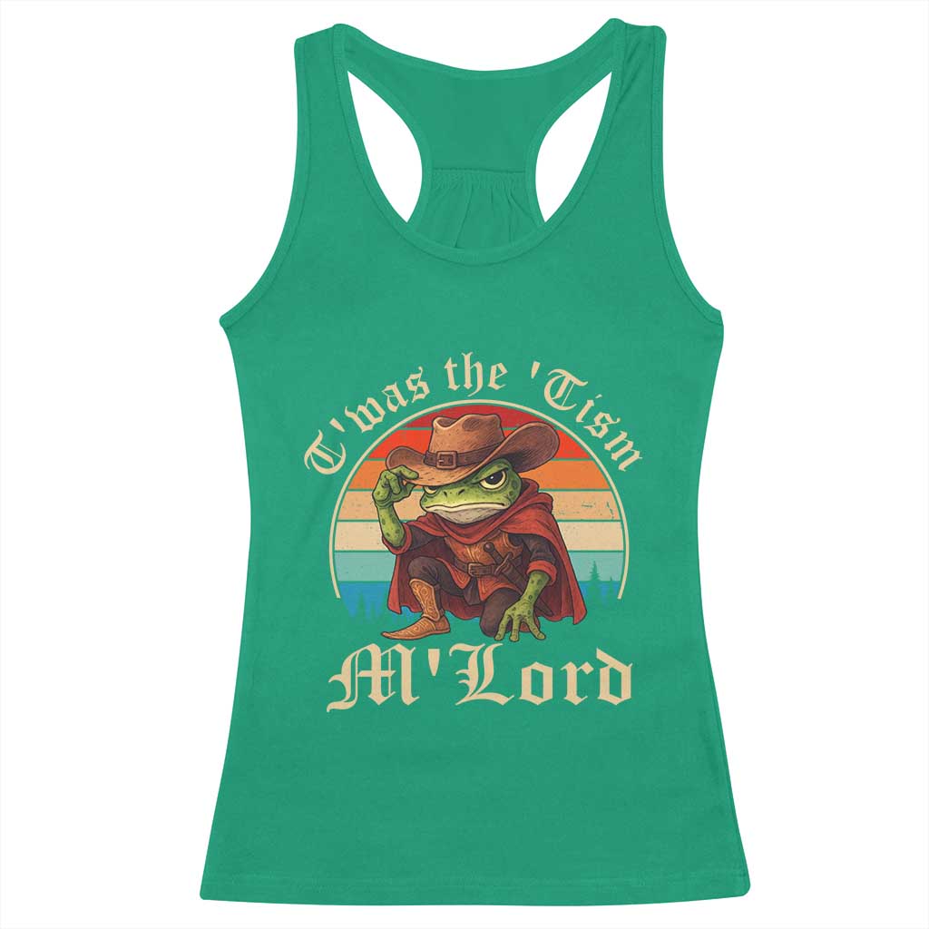 Funny Frog Autism Racerback Tank Top T'was The 'Tism M'Lord - Wonder Print Shop