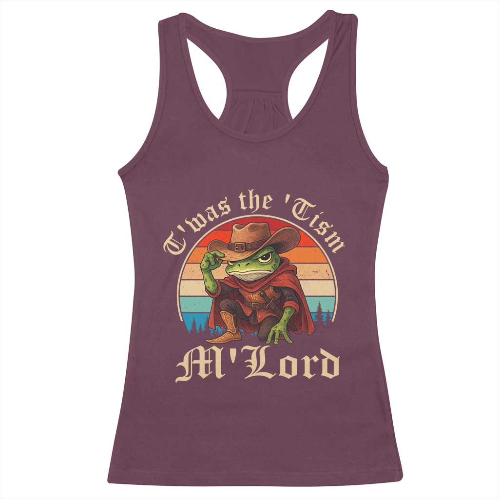 Funny Frog Autism Racerback Tank Top T'was The 'Tism M'Lord - Wonder Print Shop