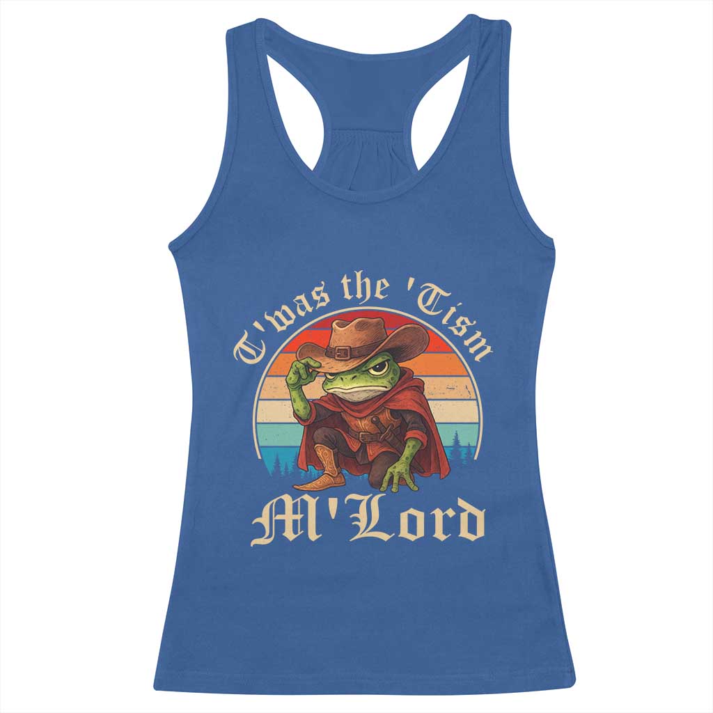 Funny Frog Autism Racerback Tank Top T'was The 'Tism M'Lord - Wonder Print Shop