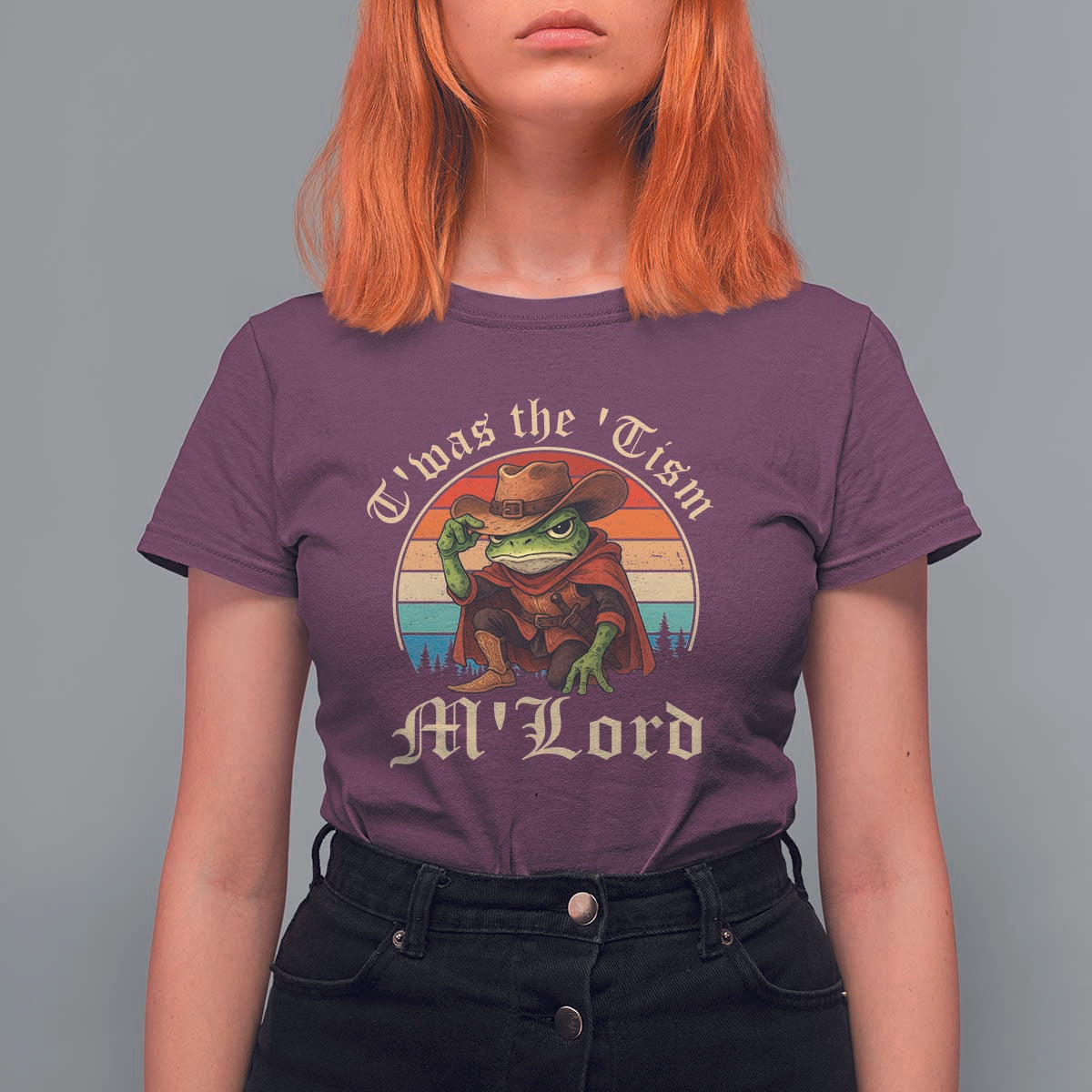Funny Frog Autism T Shirt For Women T'was The 'Tism M'Lord - Wonder Print Shop