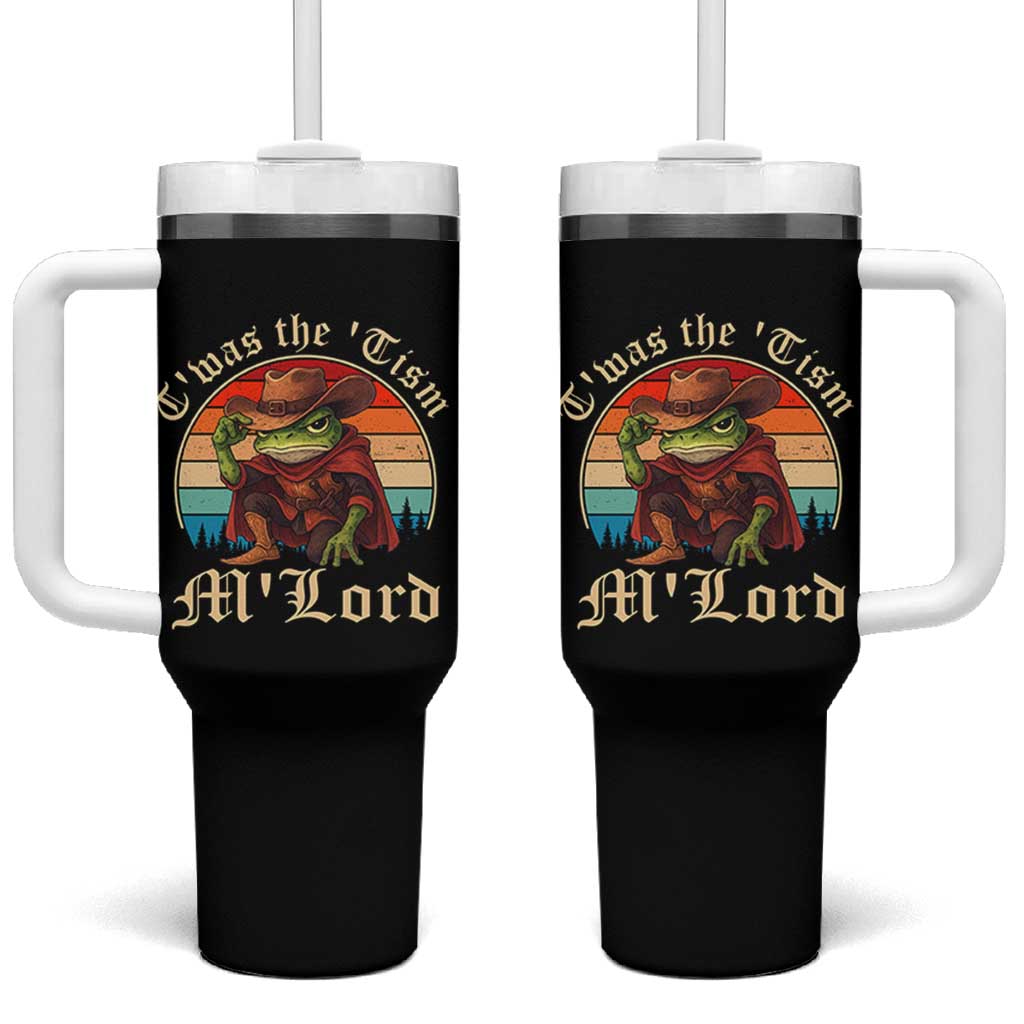 Funny Frog Autism Tumbler With Handle T'was The 'Tism M'Lord