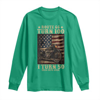 Route Highway 66 Turn 100 I Turn 50 Long Sleeve Shirt Vintage 1976 Road Sign Motorcycle Lover 50th Birthday Gift