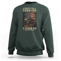 Route Highway 66 Turn 100 I Turn 50 Sweatshirt Vintage 1976 Road Sign Motorcycle Lover 50th Birthday Gift